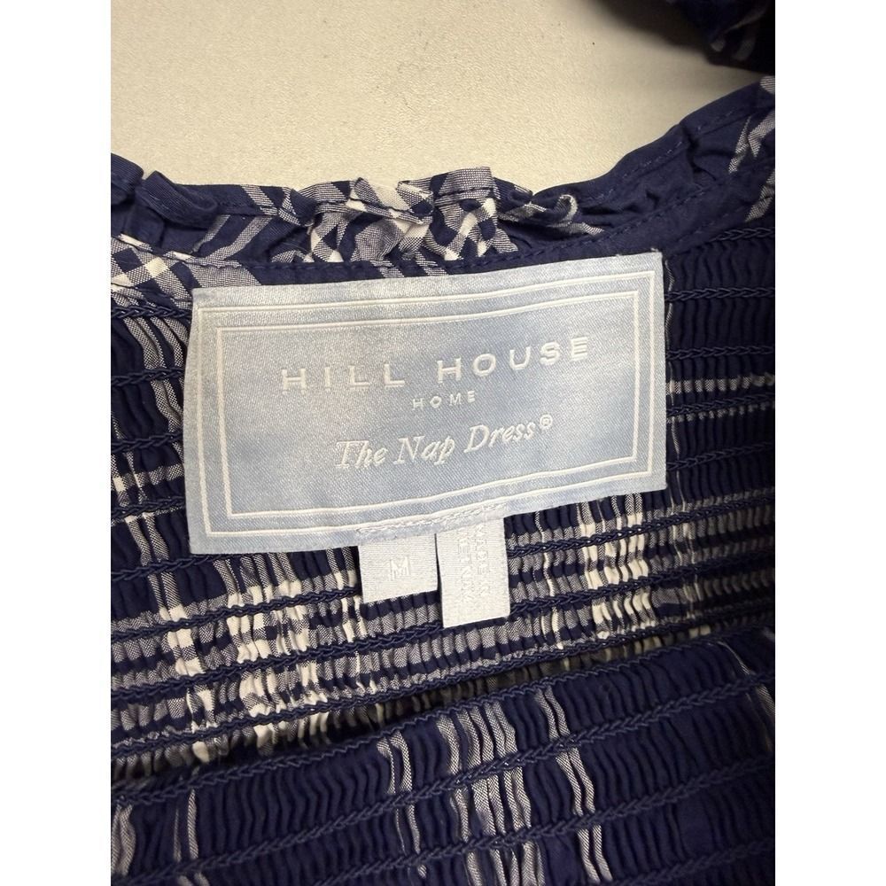 Hill House Home Louisa Nap Dress Navy Spring Plaid Tartan Smocked Sz M.MSRP $179 - Picture 7 of 11